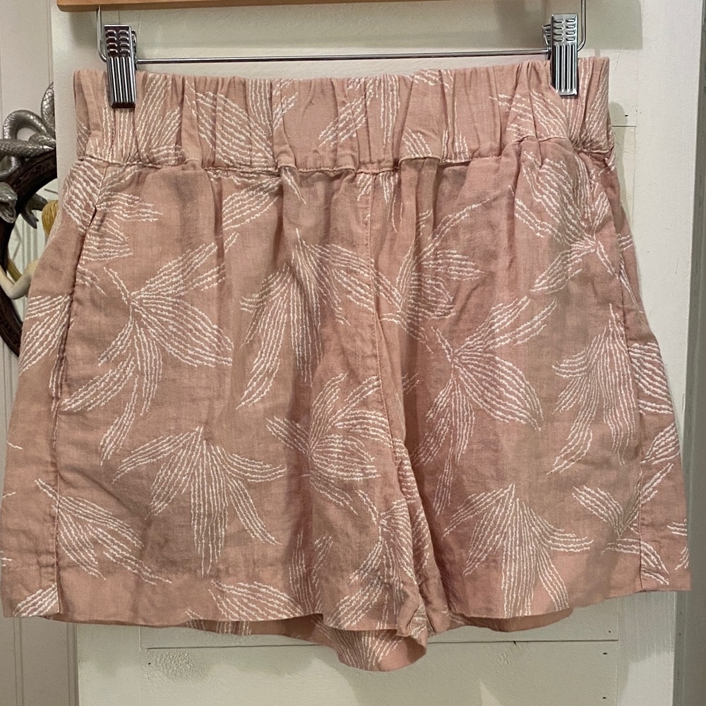 120% LINO pink linen shorts